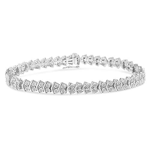 Original Classics Armband Sterling-Silber 925 Rosenschliff Diamant 1 Karat I-J Farbe I3 Klarheit