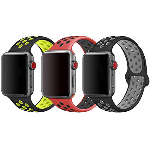 Ikdi armbänder Apple Watch 42mm Weiche, Uhrenarmbänder Silikon Sport Armband Ersatzband für Apple Uhrenarmbänder Silikonarmband Serie 1 Serie 2 Serie 3 Nike+ Sport Edition