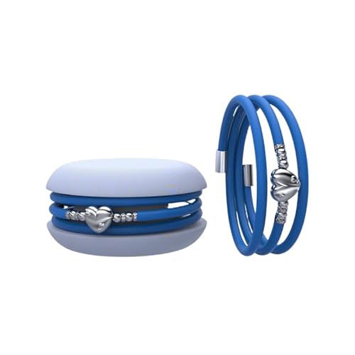 Too Late Macaron Damenarmband aus Gummi mit Charme (Hellblau (LOVE-Charme))