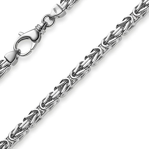 4mm Armband Königskette 585 Weißgold massiv 19cm Goldkette Unisex