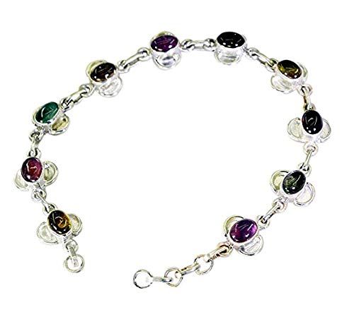 RIYO Turmalin gefälschten Schmuck Silber Wellen Armband l 7.5in sbratou-84002