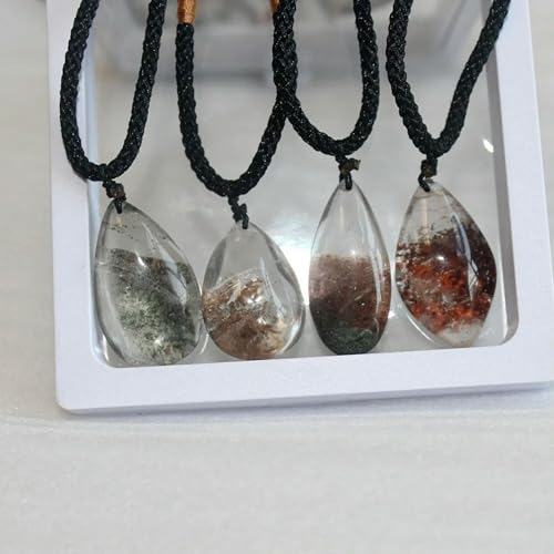 Halskette mit Anhänger aus natürlichem Rohedelstein und Bergkristall