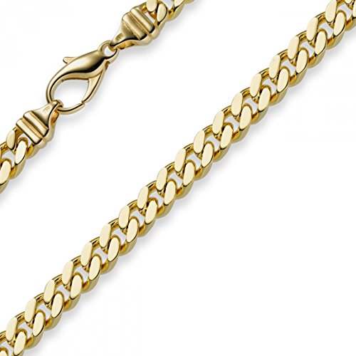 Schmuck Krone 6mm Panzerarmband Armband Armkette 585 Gold Gelbgold 19cm Herren Goldarmband