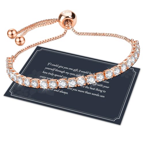 J.Fée Tennisarmband Rosegold Armband Damen Armbänder Damen Armband Rosegold Damen Tennis Armband Armband Damen Rosegold Armband Damen Geschenke für Frauen Geschenk für Sie Valentinstag