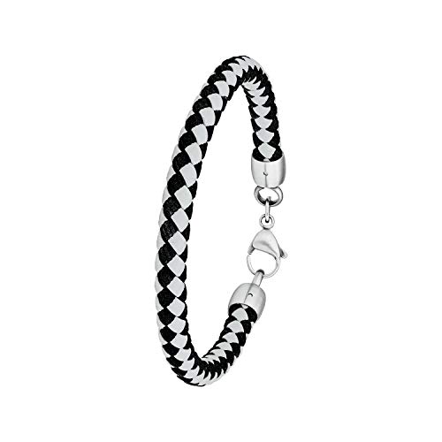 s.Oliver Armband Edelstahl Nylon Herren Armschmuck, 22 cm, Silber, Wordt geleverd in geschenkverpakking, 2028401