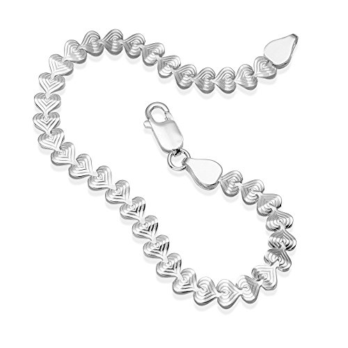 MATERIA Damen Armband Silber 925 Herzkette Armkette 5mm mit Geschenk Schmuckschachtel - Made in Germany #SA-73, Länge:20 cm