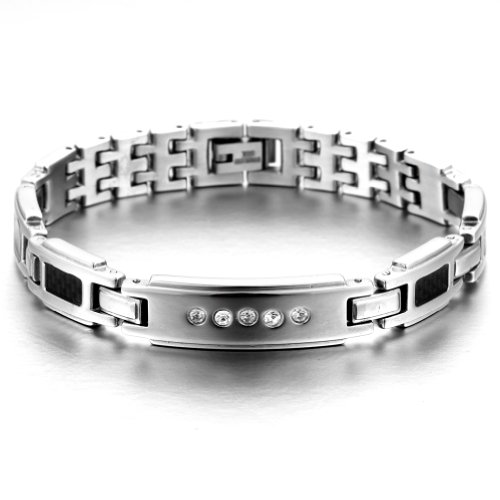 JewelryWe Schmuck Herren Armbänder, Edelstahl Gesundheit Magnetarmband Magnet Armband Armreif Valentinstag Lieben Geschenk für Männer