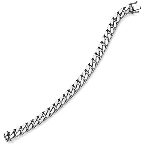 8mm breites Armband Armkette Panzerarmband 585 Echt Gold Weißgold 21cm Unisex