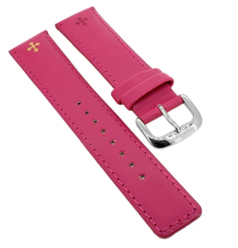 Bruno Banani Magic Saint Ersatzband 21mm aus Leder in pink mit Ton in Ton Naht SA4