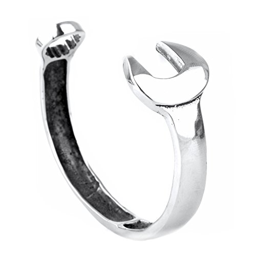 COPAUL Schmuck Edelstahl Herren Armbänder Armreif Schraubenschlüssel,Silbe r