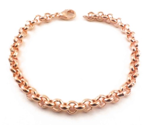 tendenze Erbsarmband Rotgold Double 10/000 5,6 mm Länge 17 cm Armband Herren-Armband Goldarmband Damen Geschenk Schmuck ab Fabrik Italien tendenze ERY5,6-17