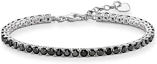 THOMAS SABO Tennis-Armband  Schwarz  925er Sterlingsilber, Geschwärzt