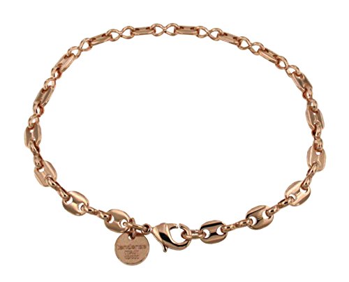 Kaffeebohnenarmband 18kt Rotgold Doublé 10/000, 5,5mm breit, Länge 25cm, Armband Herren-Armband Goldarmband Damen Fußkettchen Geschenk Schmuck ab Fabrik Italien tendenze KBRY5,5-25