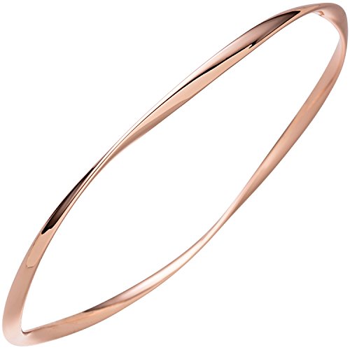 Jobo Damen Herren Armreif aus 925 Sterling Silber rosegold vergoldet 22 cm