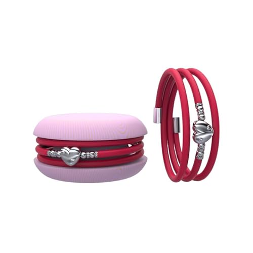 Too Late Macaron Damenarmband aus Gummi mit Charme (Fluo-Rosa (LOVE-Charme))