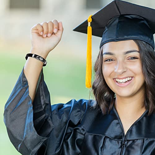 TianWlio 2022 Abschlusssaison Geschenk Edelstahl Silikon Armband Geburtstagsgeschenk Armband Power Armband (K, One Size)