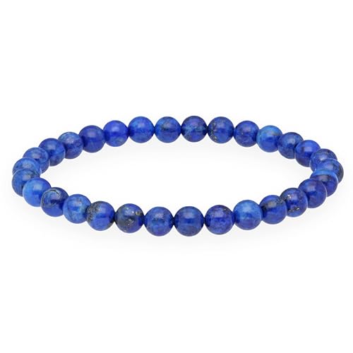 Lebensquelle Plus Lapislazuli Kugelarmband | 6mm Perlen | Naturschmuck Edelstein Armband 19cm