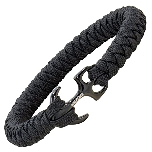 Wolflock Anker Armband – Paracord Armband Schmuck aus Edelstahl für Damen und Herren (gold, schwarz, blau, camo, navy) unisex