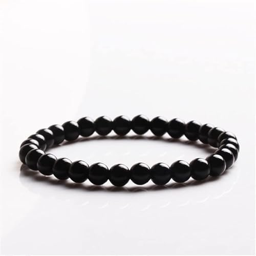 Gfsdjalkj 6mm Black Turmaline Armband Geeignet for die meisten Männer und Frauen