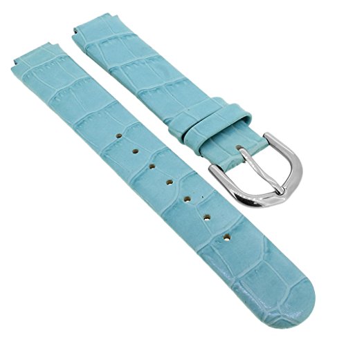 Bruno Banani Ersatzband 12mm aus Leder in blau Kroko Optik Schließe silbern CC3889