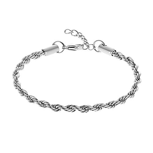 Heideman Armband Herren caius aus Edelstahl silber farbend matt Armkette für Männer poliert