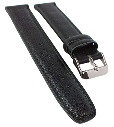 Bruno Banani Okan Ersatzband 20mm aus Leder in schwarz Schließe silberfarben BR30009 BR30008