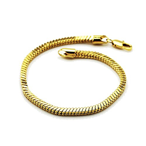Luxus 3 mm Breite 18 K Gold Vergoldet Unisex-Armband für Herren Damen Schmuck BB108