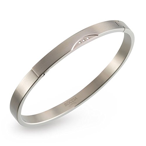 Boccia Damen-Armreif Titan mattiert Diamant (0.015 ct) weiß Brillantschliff - 03006-02