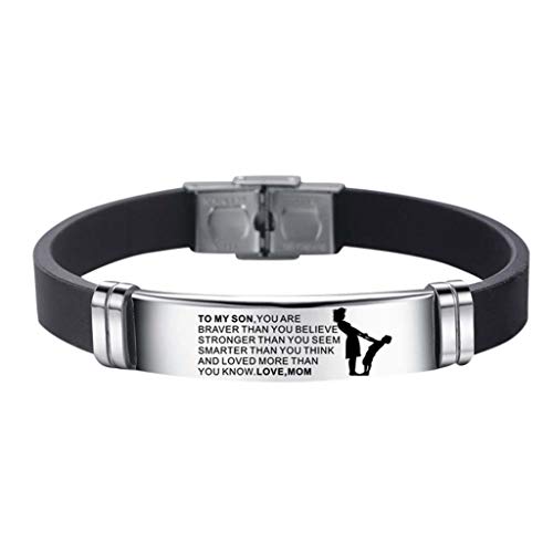 TianWlio & Armband Armband Armbänder Dad Stahl Silikon von Mama Inspirierend Und Armbänder Lederarmband Klein (C, One Size)