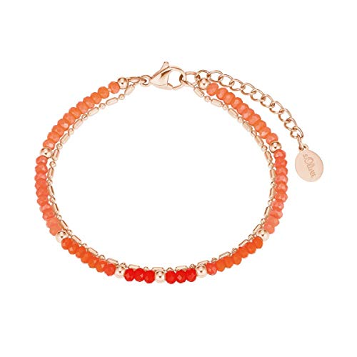 s.Oliver Damen-Armband Armkettchen roségold IP Edelstahl Glasperlen 2027601