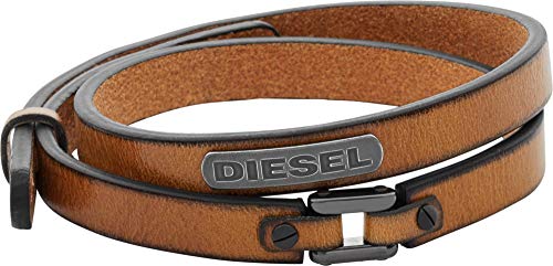 Diesel Armband Für Männer, 18 Cm - 19,5 Cm Braunes Lederarmband, DX0984040
