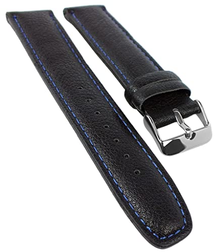 Bruno Banani Okan Ersatzband 20mm aus Leder in schwarz Schließe silberfarben BR30008