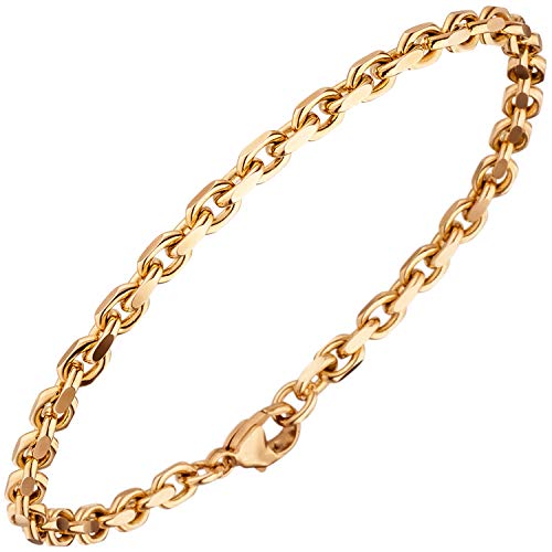 Jobo Damen Herren Anker-Armband aus 14 Karat 585 Rosegold 3,7 mm 19 cm