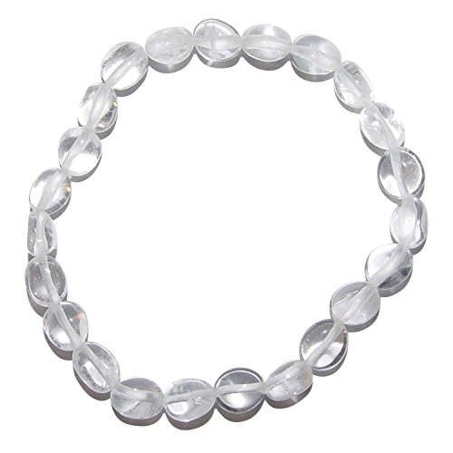 Bergkristall Armband aus polierten kleinen Edelsteinen ca. 6-10 mm, auf elastischem Band, schöner klare Qualität.(3578)