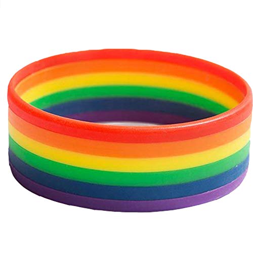 Unisex-Silikon-Armband Regenbogen Armband Rund Handkette Paar Armband 6-Schicht-Stitching-Armba nd Hand Schmuck Für Frauen Männer (Zufällige Farbe)