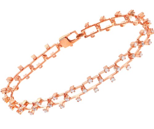 Citerna Damen-Armband Silber vergoldet mit Rotgold, Zirkonia 19, 4 cm SFBT1301R E