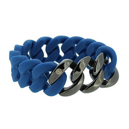 Hanse-Klunker Armband Damen ORIGINAL Silikon Petrol, Edelstahl Gun Metal Frauen Mädchen Größe 18-19 cm inkl. Schmuck-Geschenk-Box