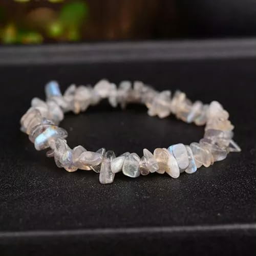 Natürlicher Quarzkristall-Schuttstein , Dehnbare Handschnüre, Edelstein-Mondstein, 10 Stück