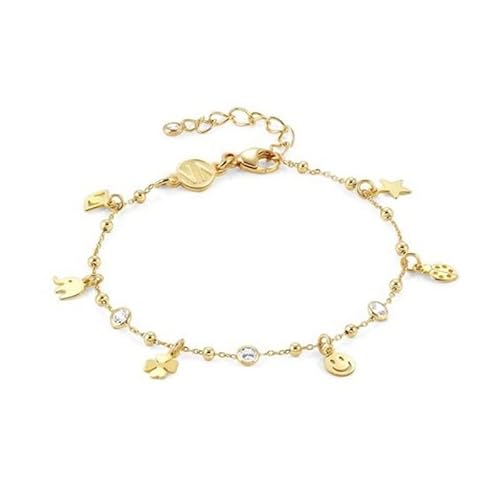 Nomination Woman Bracelet with Pendants in Silver 925 golden Melodie Happy 147720/085