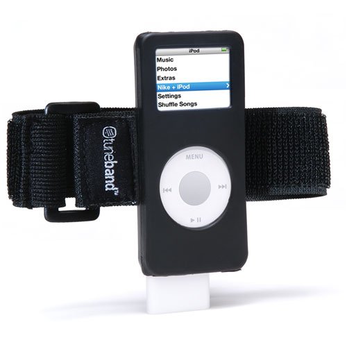 Grantwood Technology TuneBand für iPod Nano 1./2.Generation, Premium Armband kompatibel mit Nike Plus iPod (Modelle A1137 und A1199), schwarz