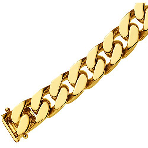 Schmuck Krone 10mm Armband Armkette Panzerarmband 585 Gold Gelbgold 22cm Herren