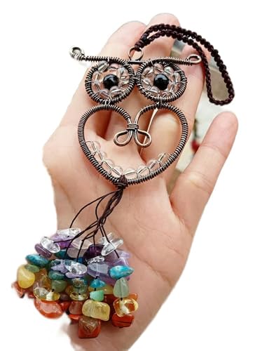 Bergkristall Autoanhänger Eule -Standard