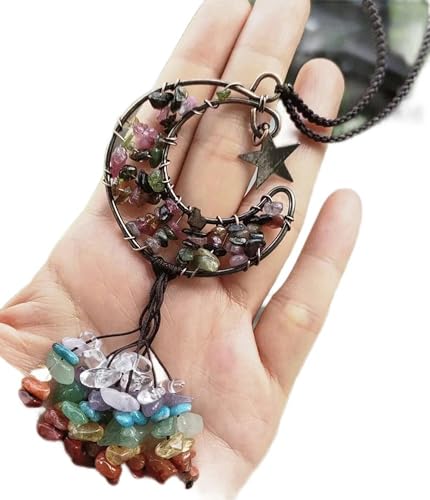 5 Stück Turmalin Auto Anhänger Baum des Lebens -Standard