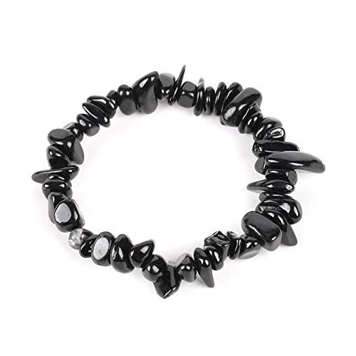 XYBB Natürliche Edelstein Stone Chip Perlen Schwarz Turmalin Armbänder Für Frauen Kleine Größe Reiki Meditation Aura Geschenk