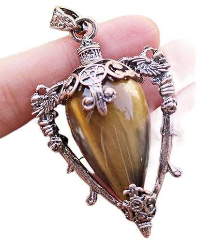 5 Stück Antik Kupfer Tigerauge Anhänger Aladin Zauberlampe Glücksstab - Standard