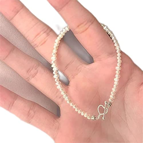 CHUNNUAN Beliebtes Sterling-Silber Perlen-Armband Liebe runde Perlen Charm Armband Geburtstagsgeschenk für Frauen feiner Schmuck - Platin