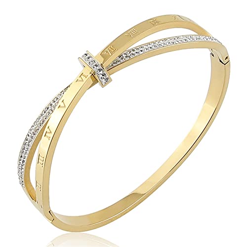ZKCASA Damen-Armbänder Stainless Steel Jewelry Crystal Bracelet Cross Number Bracelet For Love Gift Wholesale (Color : Talla nica)