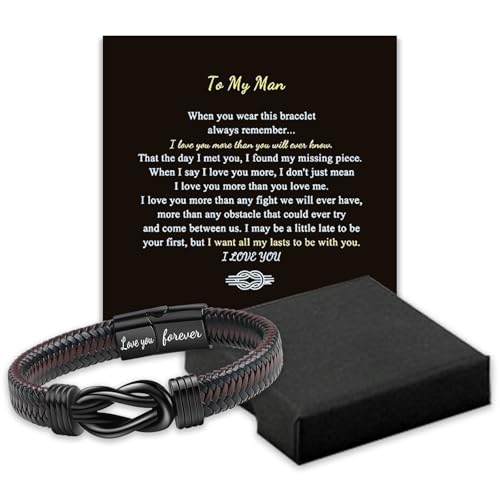 YOOCHUENG Herren Armbänder,Lederarmband Herren,Armbänder für Herren,Fossil Armband Herren,Personalisiertes Armband für Männer,Armbänder Geschenke für Männer,Stil A