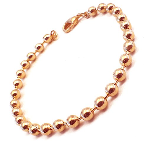 Kugelarmband Rotgold Doublé 5 mm breit Länge 23 cm Armband Herren-Armband Goldarmband Damen Geschenk Schmuck ab Fabrik Italien tendenze PRY4,7-23