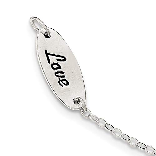 Armband Sterling-Silber 925 poliert Emaille Herz Love 20 cm